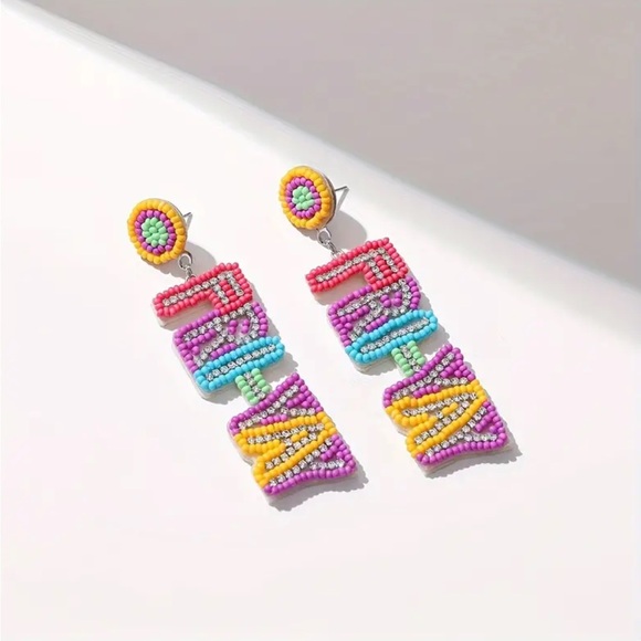 Fri-Yay Beaded Earrings - Picture 2 of 4
